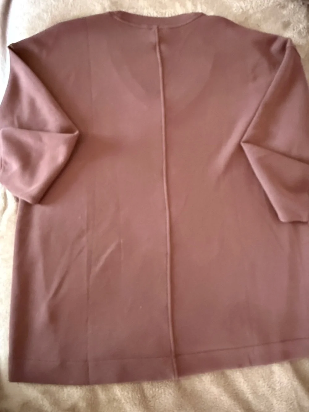 SPANX Women’s Air Essentials Brushed V Neck Tunic in Chocolate Brown, size L - Picture 4 of 4